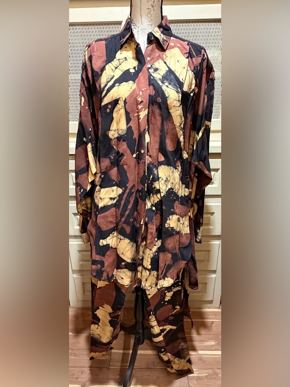 VTG Dalila Paris 2Pc Tropical Rayon Pants Set